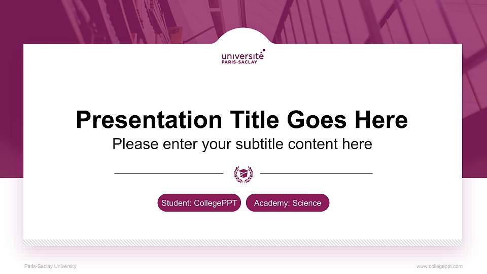 Paris-Saclay University National Scholarship Defense PPT Template16:9 ratio PPT effect preview image