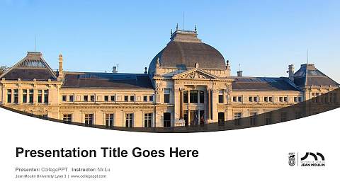 Jean Moulin University Lyon 3 Course/Courseware Creation PPT Template