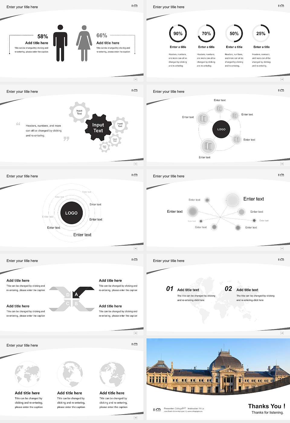 Jean Moulin University Lyon 3 Course/Courseware Creation PPT Template16:9 ratio PPT effect preview image4