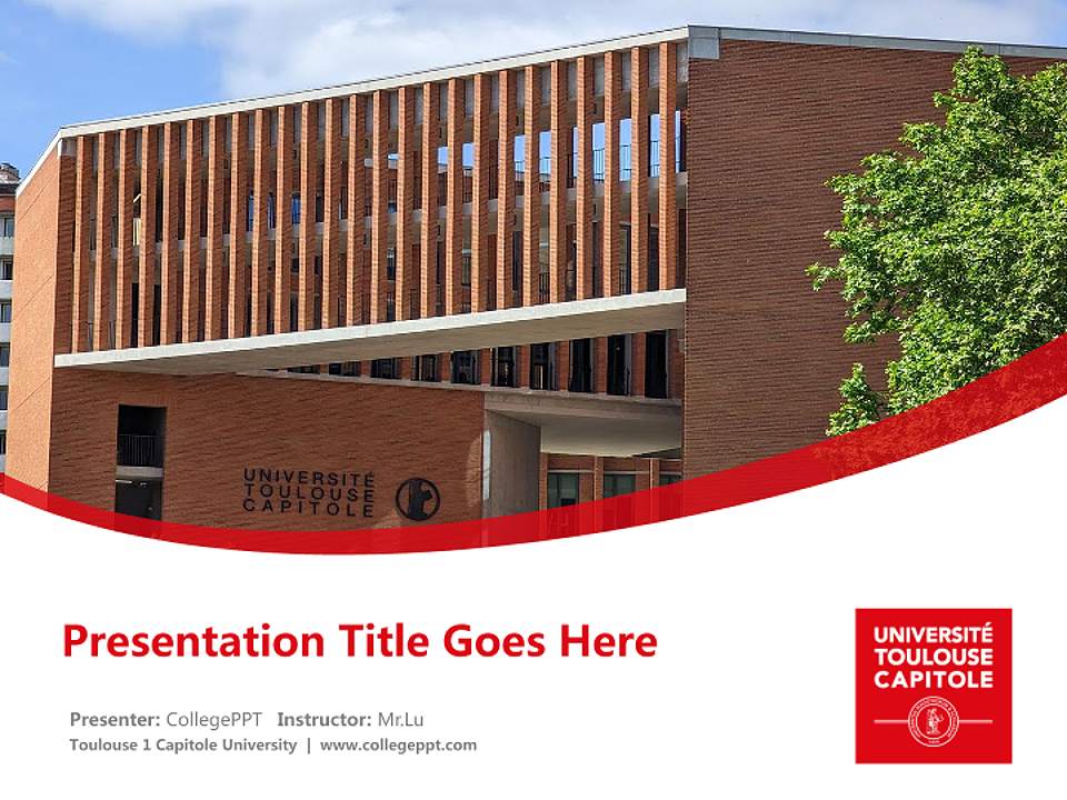 Toulouse 1 Capitole University Course/Courseware Creation PPT Template4:3 ratio PPT effect preview image5
