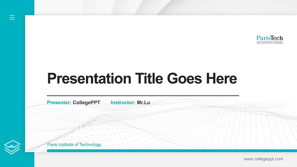 Paris Institute of Technology Thesis Proposal/Graduation Defense PPT Template16:9 ratio PPT effect preview image