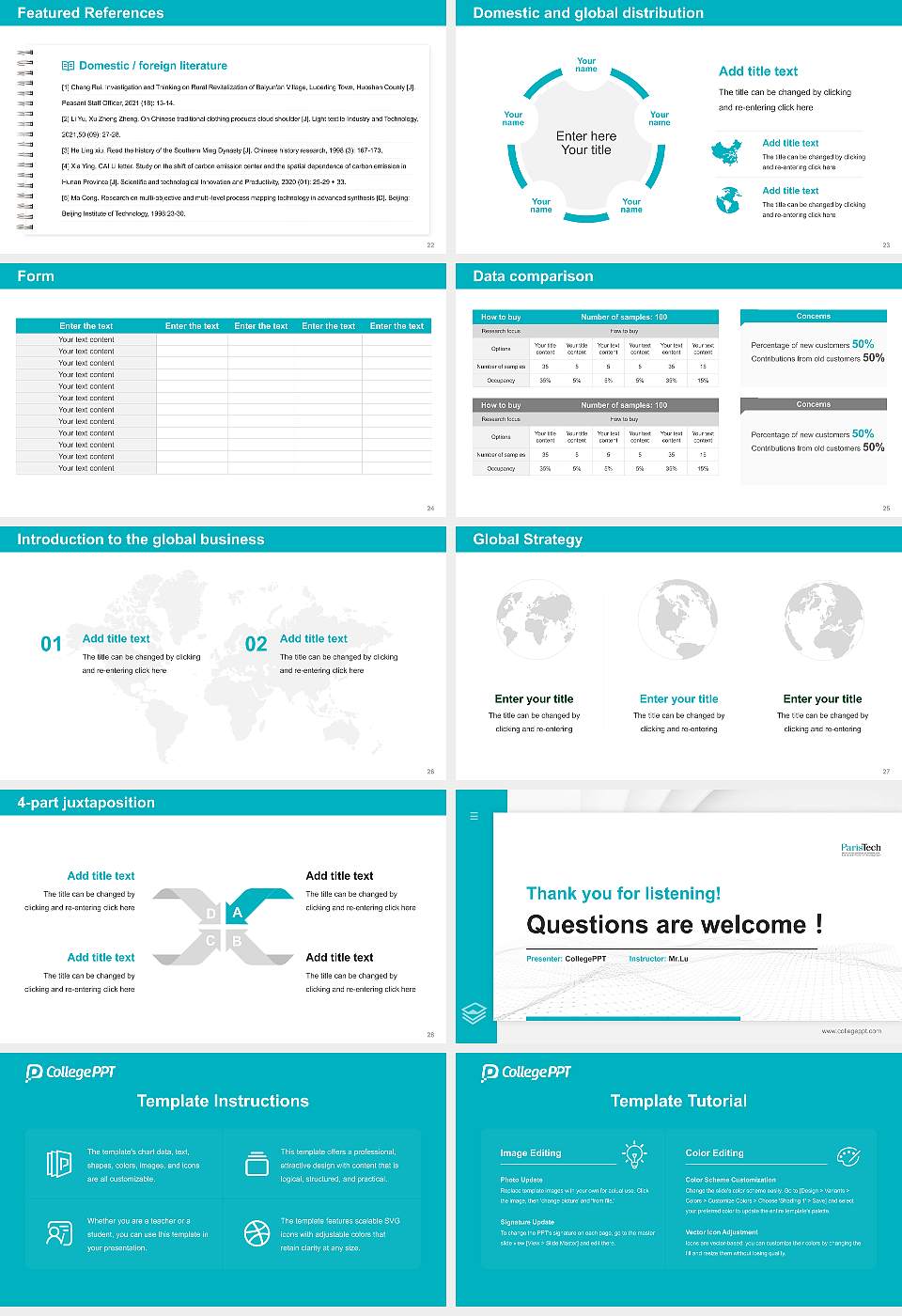 Paris Institute of Technology Thesis Proposal/Graduation Defense PPT Template16:9 ratio PPT effect preview image4