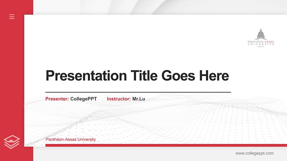 Panthéon-Assas University Thesis Proposal/Graduation Defense PPT Template16:9 ratio PPT effect preview image