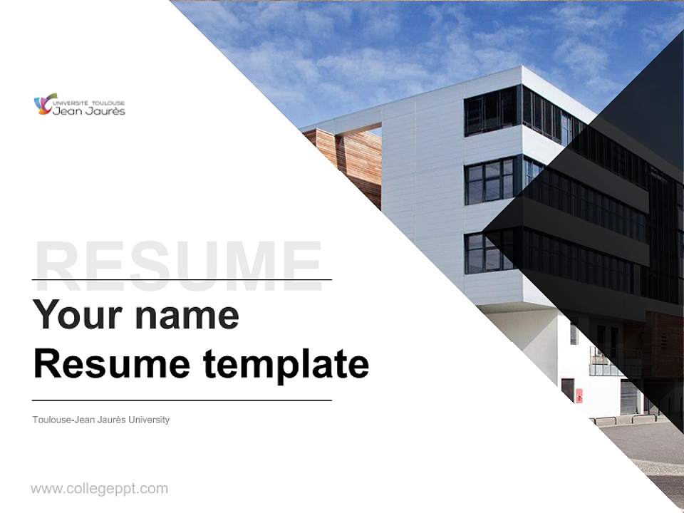 Toulouse-Jean Jaurès University Resume PPT Template4:3 ratio PPT effect preview image5