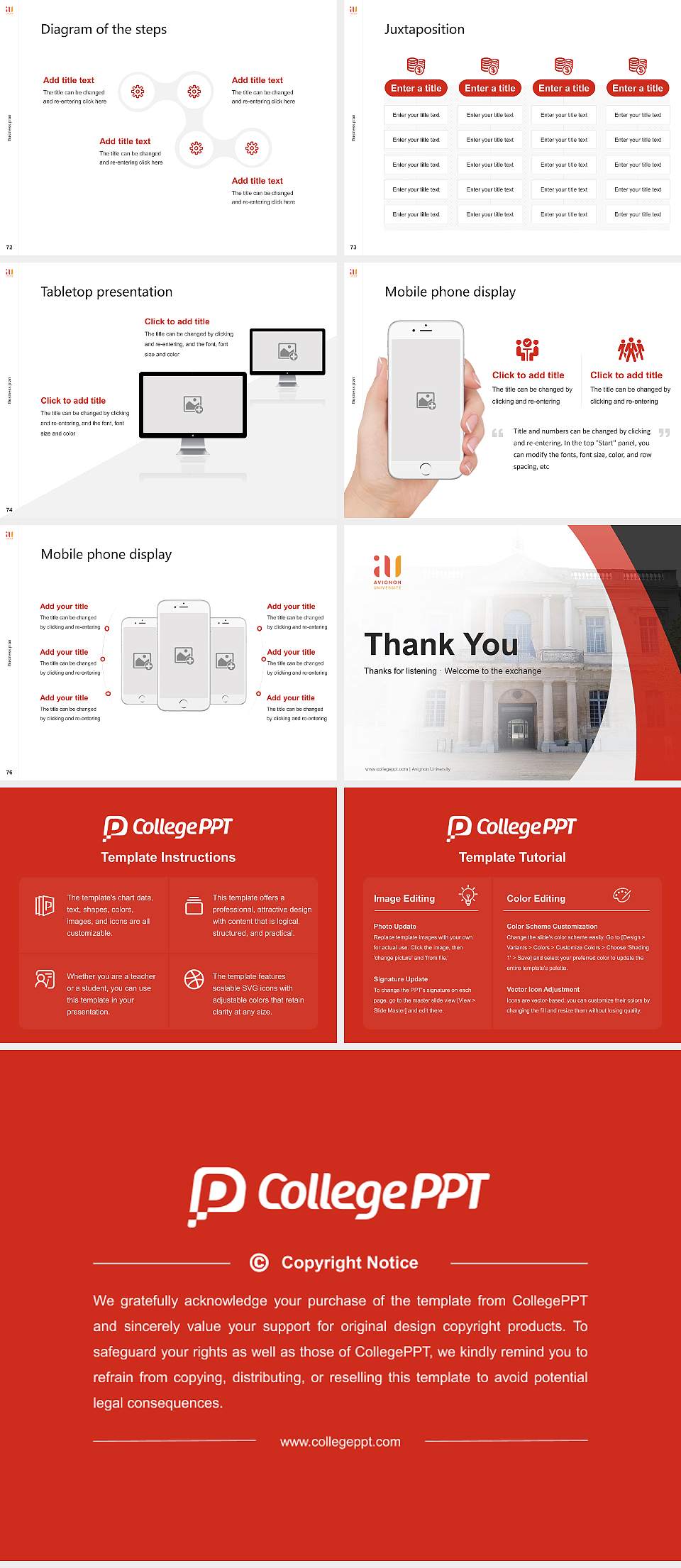 Avignon University Competition/Entrepreneurship Contest PPT Template4:3 ratio PPT effect preview image9