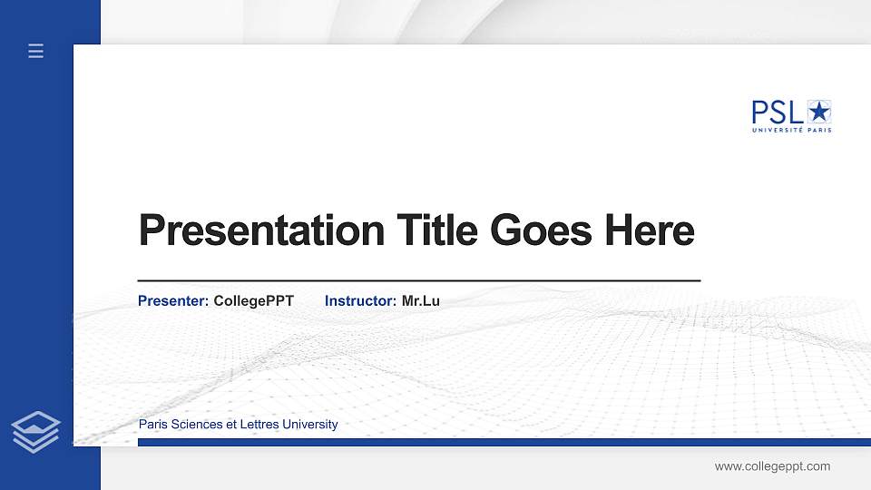 Paris Sciences et Lettres University Thesis Proposal/Graduation Defense PPT Template16:9 ratio PPT effect preview image