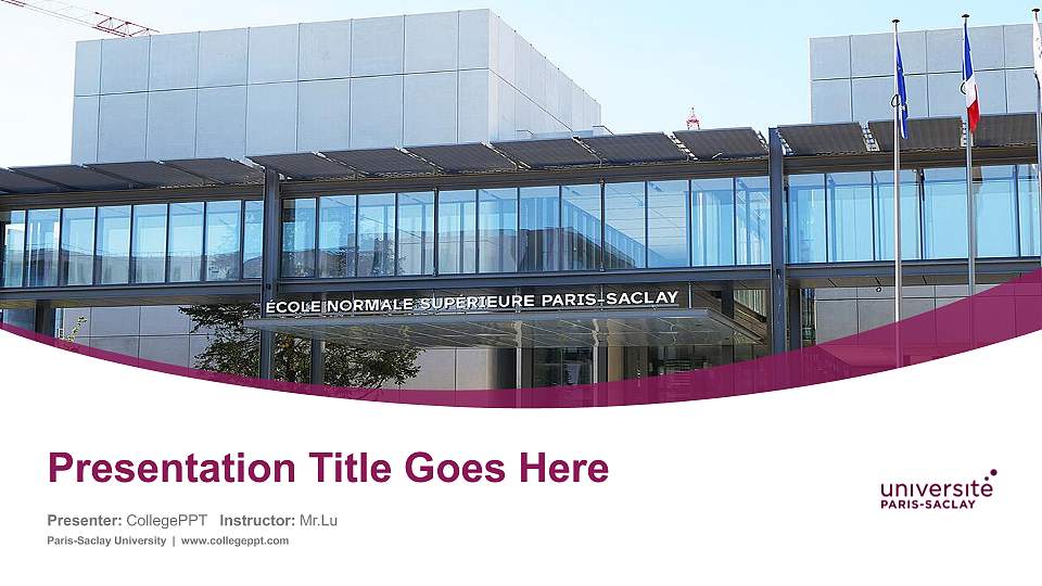 Paris-Saclay University Course/Courseware Creation PPT Template16:9 ratio PPT effect preview image