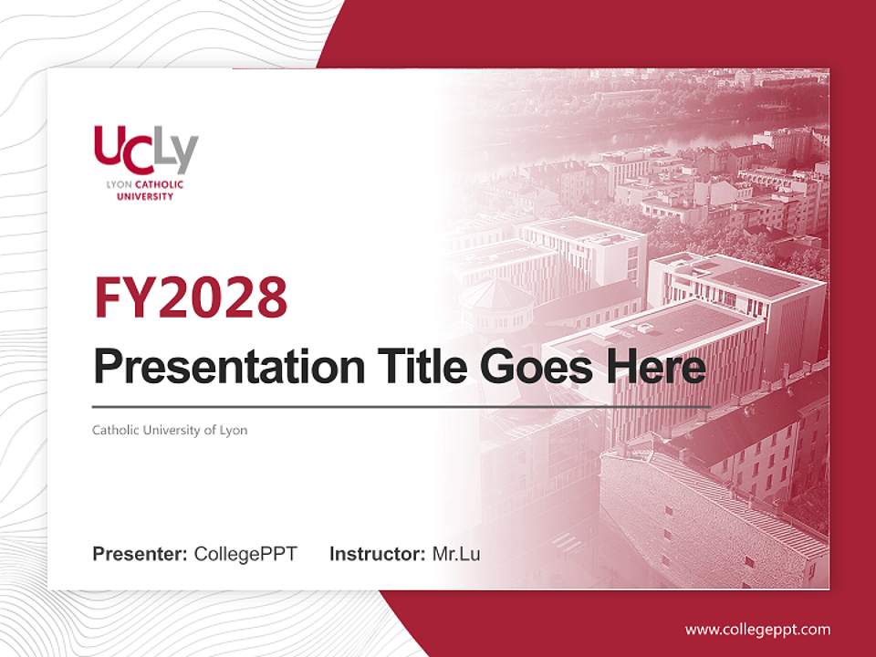 Catholic University of Lyon Academic Presentation/Research Findings Report PPT Template4:3 ratio PPT effect preview image5