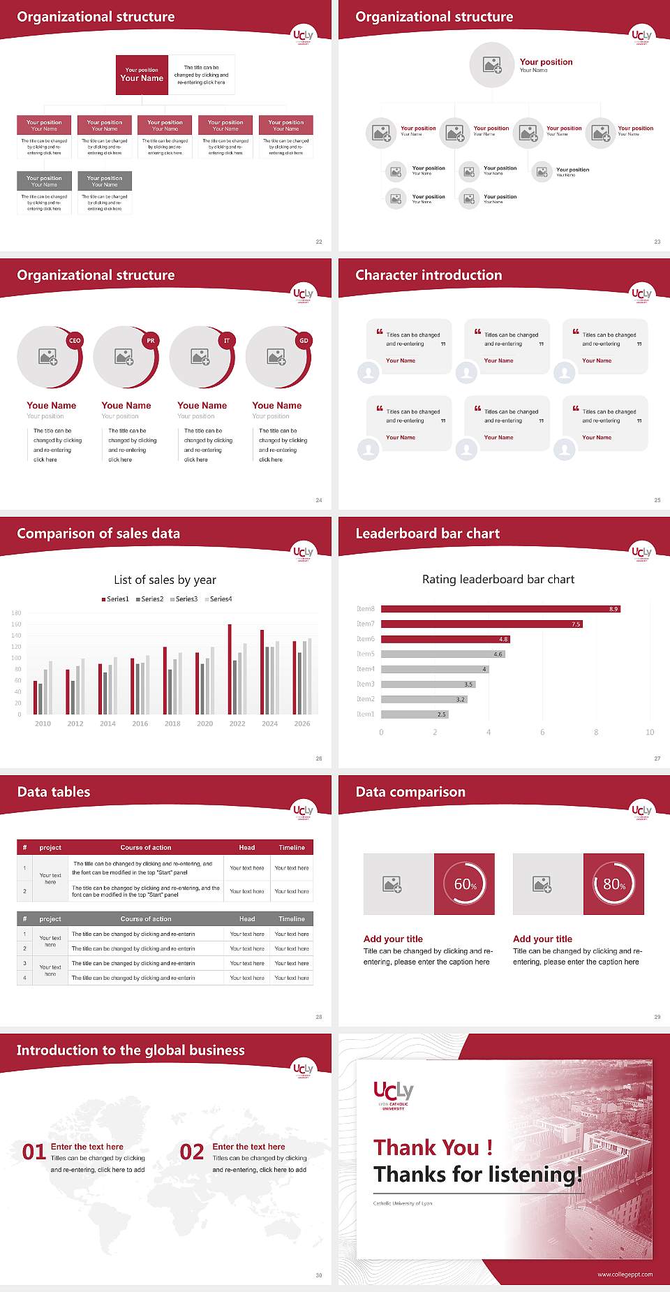 Catholic University of Lyon Academic Presentation/Research Findings Report PPT Template4:3 ratio PPT effect preview image4