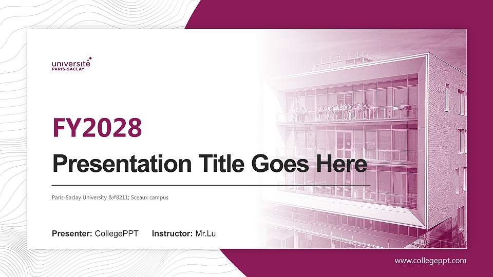 Paris-Saclay University – Sceaux campus Academic Presentation/Research Findings Report PPT Template16:9 ratio PPT effect preview image