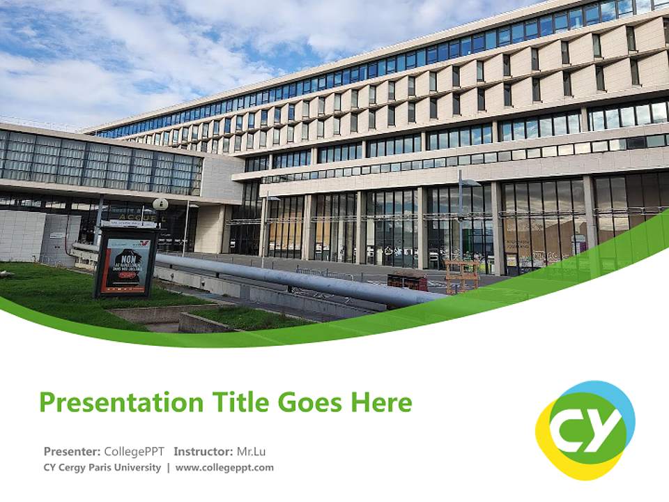 CY Cergy Paris University Course/Courseware Creation PPT Template4:3 ratio PPT effect preview image5