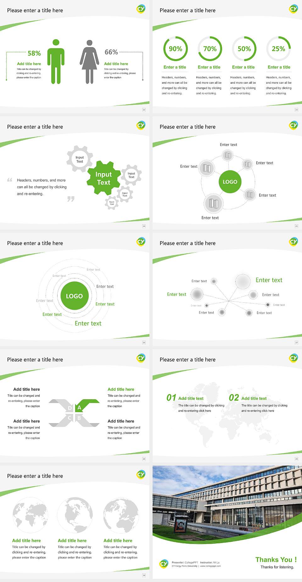 CY Cergy Paris University Course/Courseware Creation PPT Template4:3 ratio PPT effect preview image4