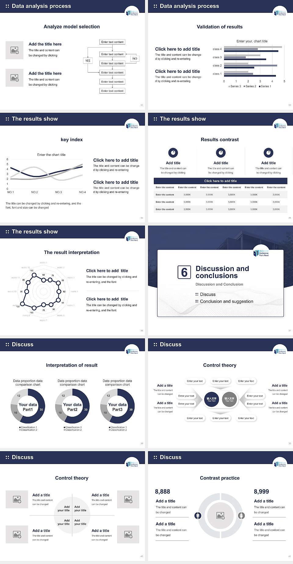 Sorbonne Paris North University – Bobigny campus Graduation Thesis Defense PPT Template4:3 ratio PPT effect preview image5