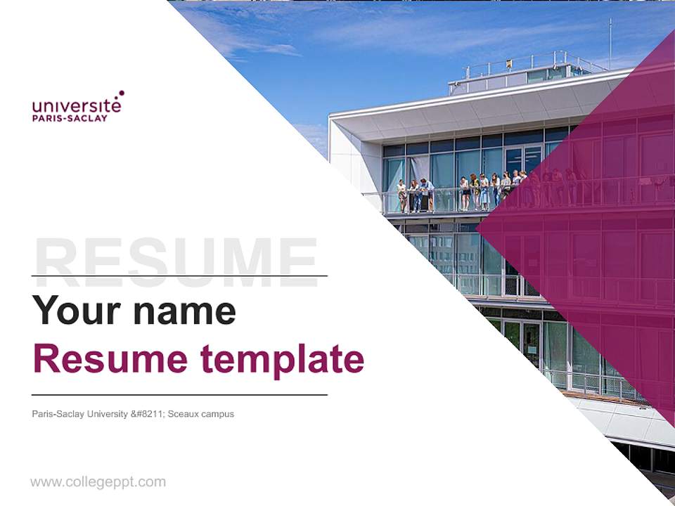 Paris-Saclay University – Sceaux campus Resume PPT Template4:3 ratio PPT effect preview image5