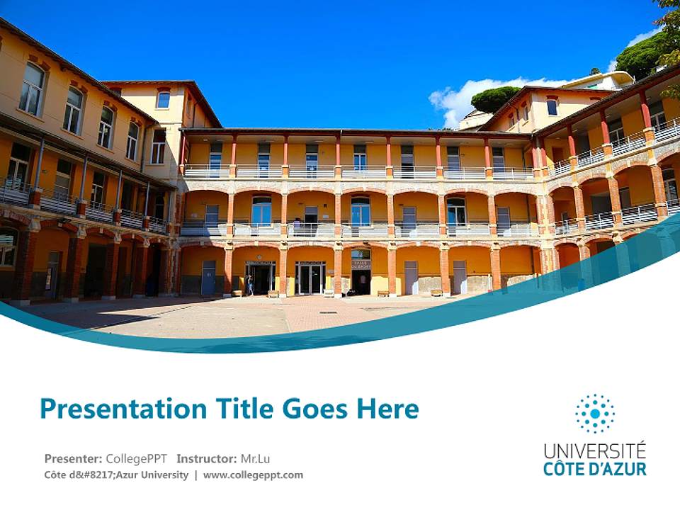 Côte d’Azur University Course/Courseware Creation PPT Template4:3 ratio PPT effect preview image5