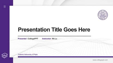 Catholic University of Paris Thesis Proposal/Graduation Defense PPT Template