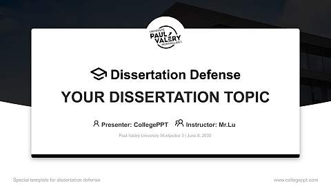 Paul-Valéry University Montpellier 3 Graduation Thesis Defense PPT Template