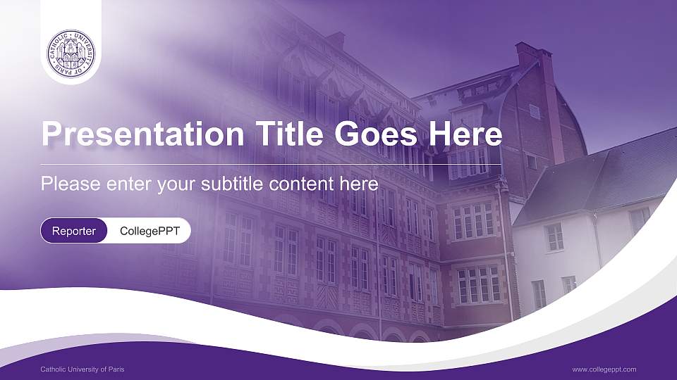 Catholic University of Paris Lecture Sharing and Networking Event PPT Template16:9 ratio PPT effect preview image