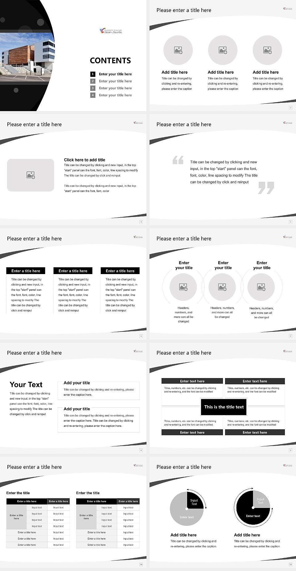 Toulouse-Jean Jaurès University Course/Courseware Creation PPT Template4:3 ratio PPT effect preview image2