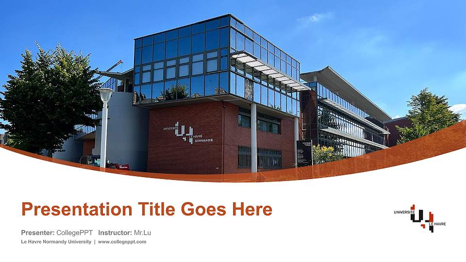 Le Havre Normandy University Course/Courseware Creation PPT Template16:9 ratio PPT effect preview image
