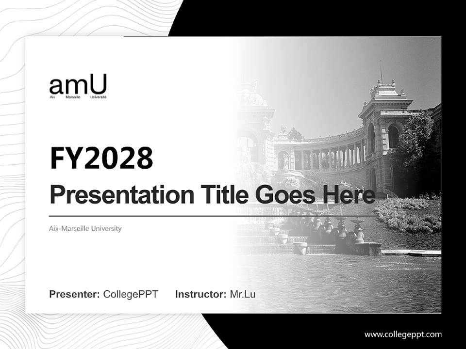 Aix-Marseille University Academic Presentation/Research Findings Report PPT Template4:3 ratio PPT effect preview image5