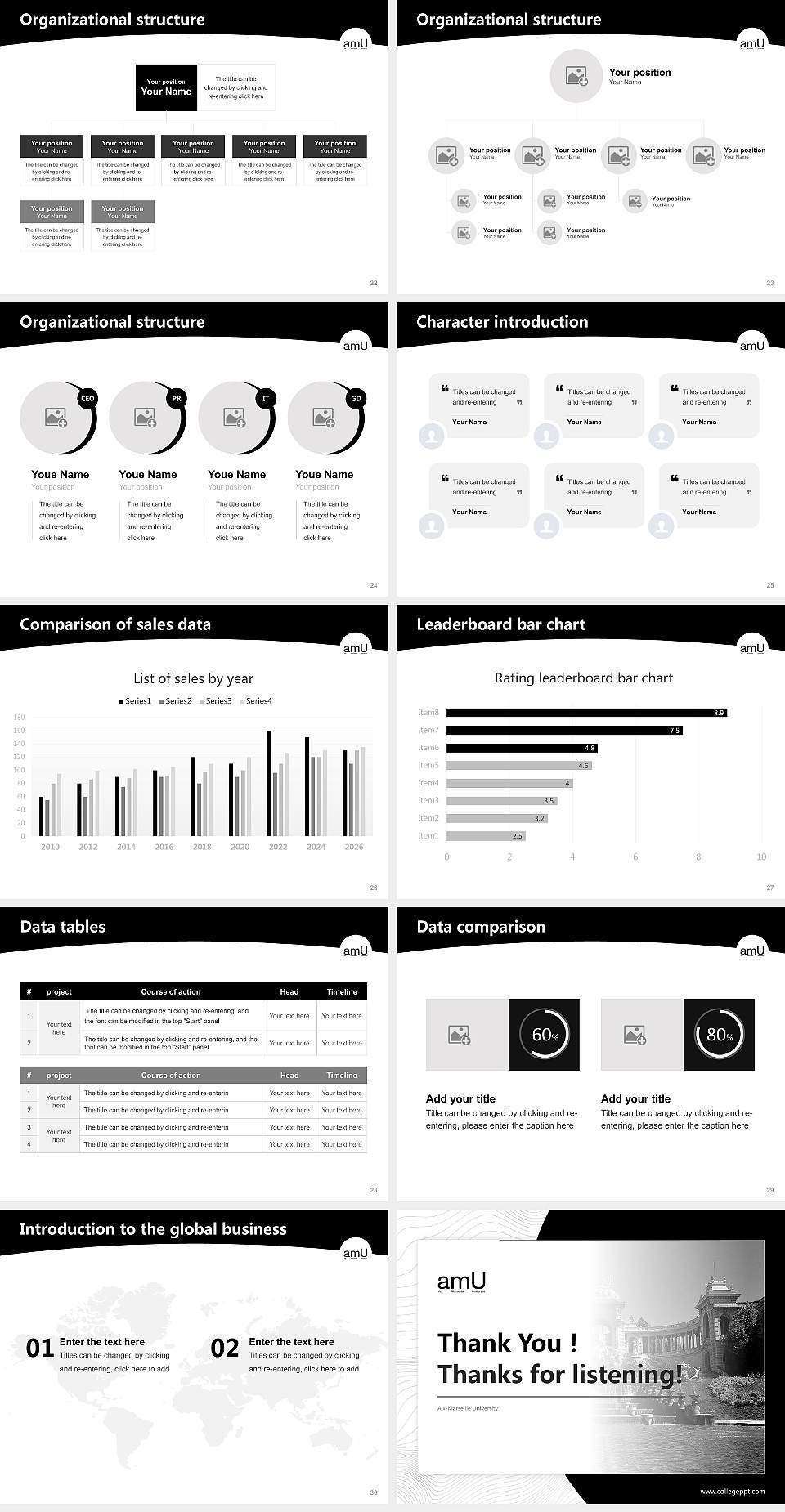 Aix-Marseille University Academic Presentation/Research Findings Report PPT Template4:3 ratio PPT effect preview image4