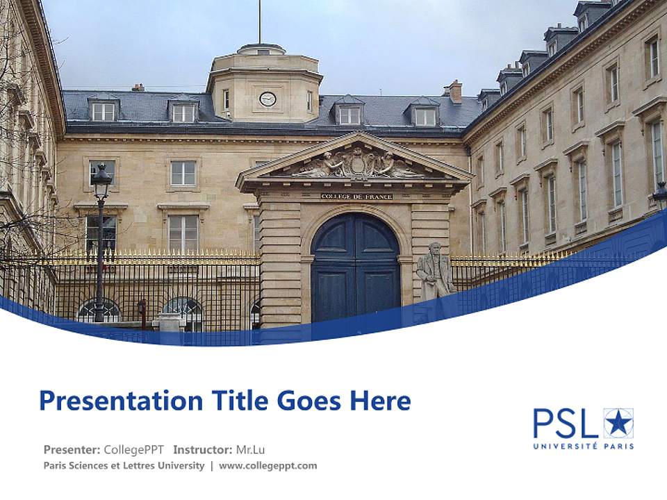 Paris Sciences et Lettres University Course/Courseware Creation PPT Template4:3 ratio PPT effect preview image5