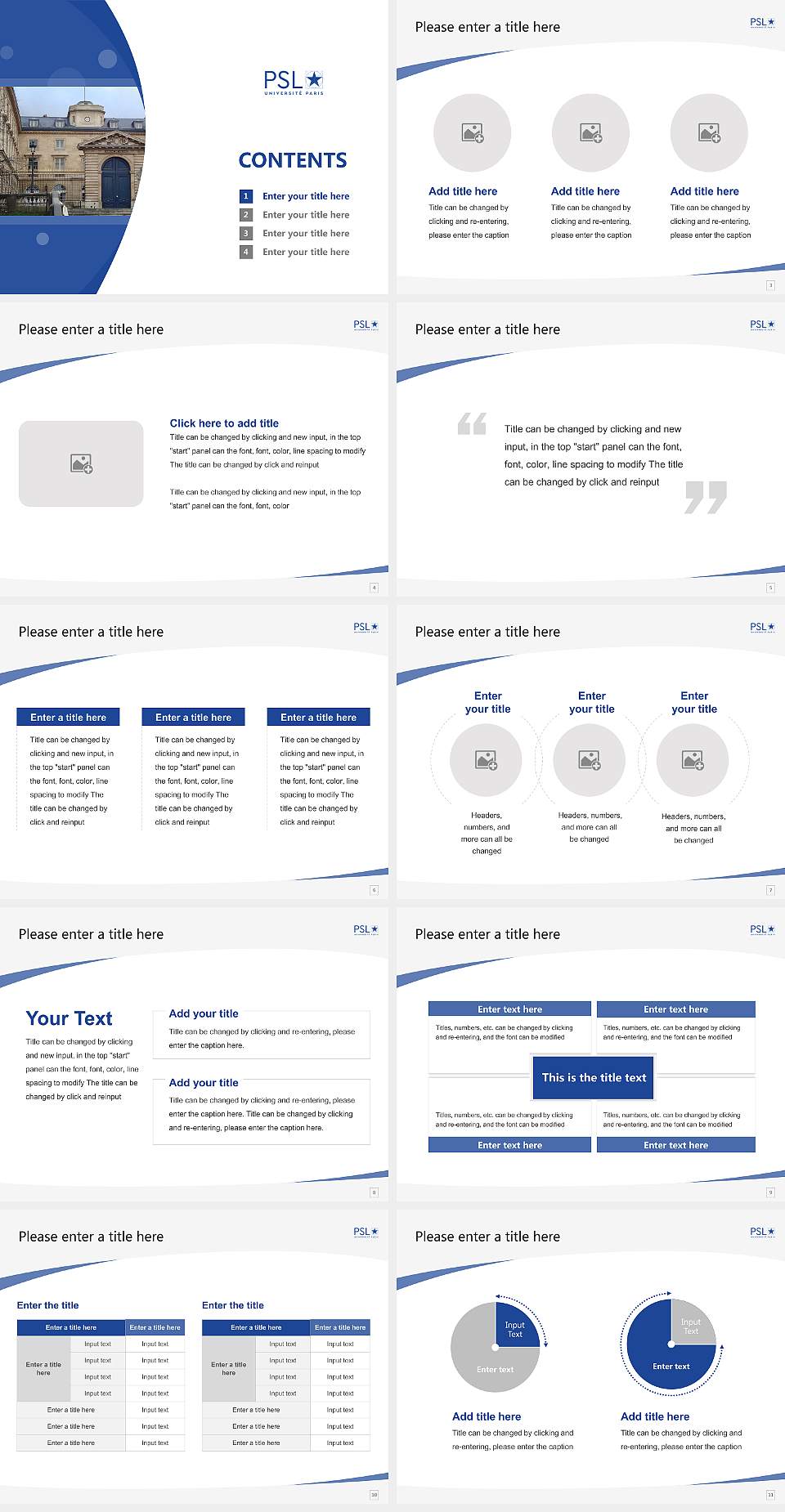 Paris Sciences et Lettres University Course/Courseware Creation PPT Template4:3 ratio PPT effect preview image2
