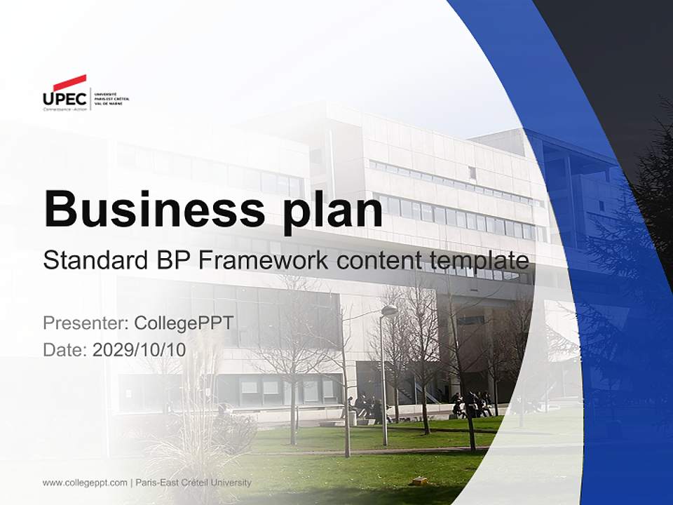 Paris-East Créteil University Competition/Entrepreneurship Contest PPT Template4:3 ratio PPT effect preview image9