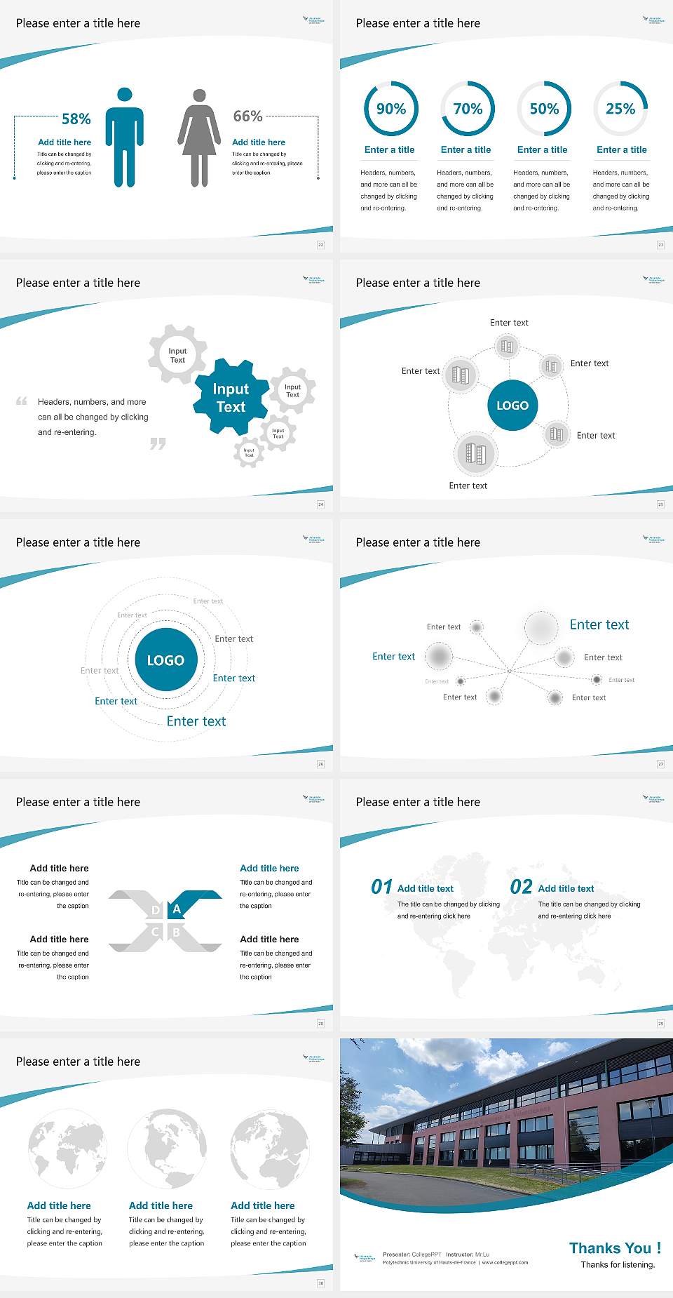 Polytechnic University of Hauts-de-France Course/Courseware Creation PPT Template4:3 ratio PPT effect preview image4