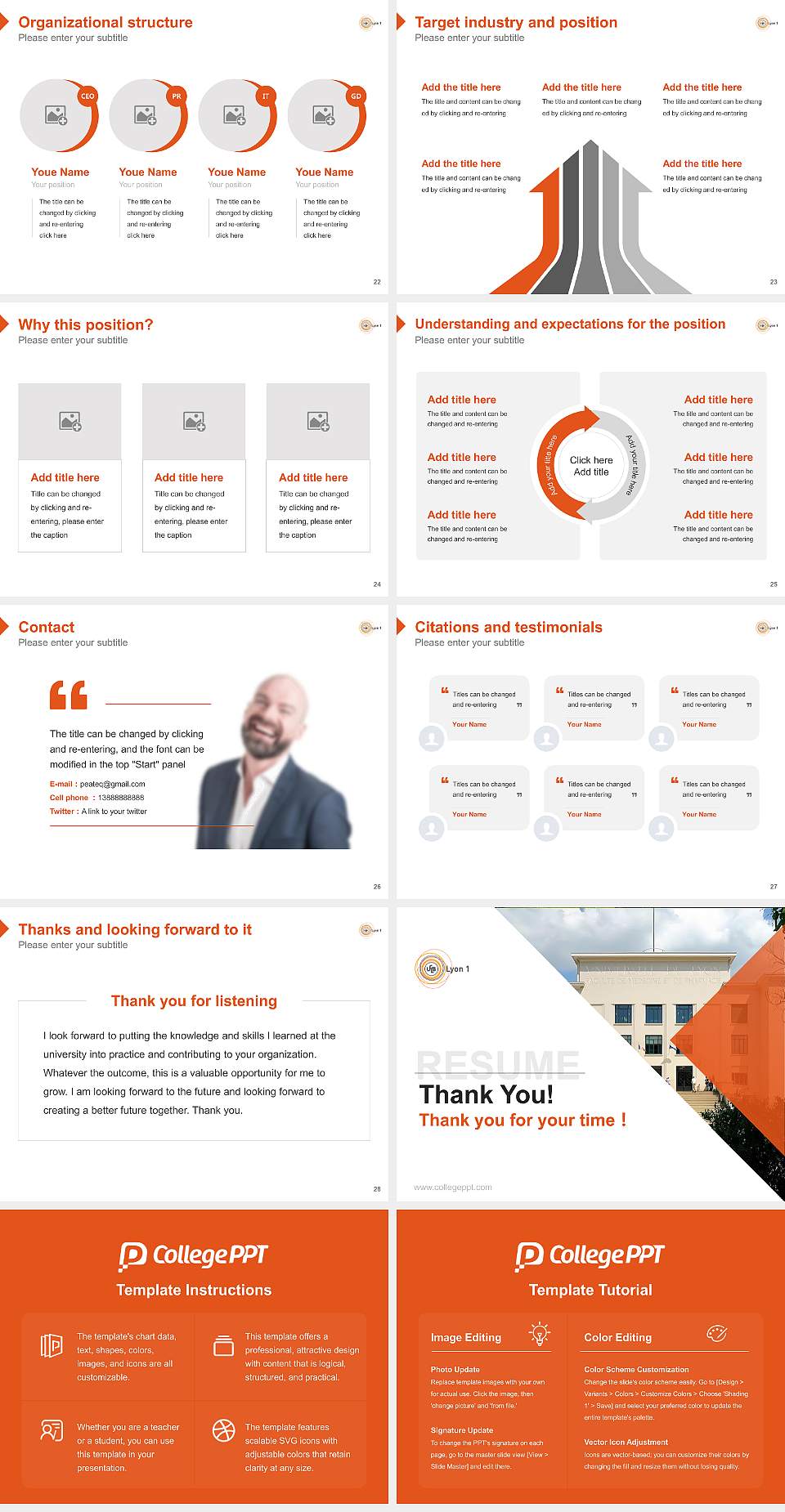 Claude Bernard University Lyon 1 Resume PPT Template4:3 ratio PPT effect preview image4