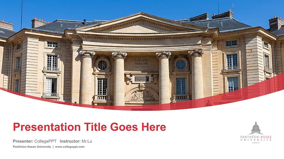 Panthéon-Assas University Course/Courseware Creation PPT Template16:9 ratio PPT effect preview image