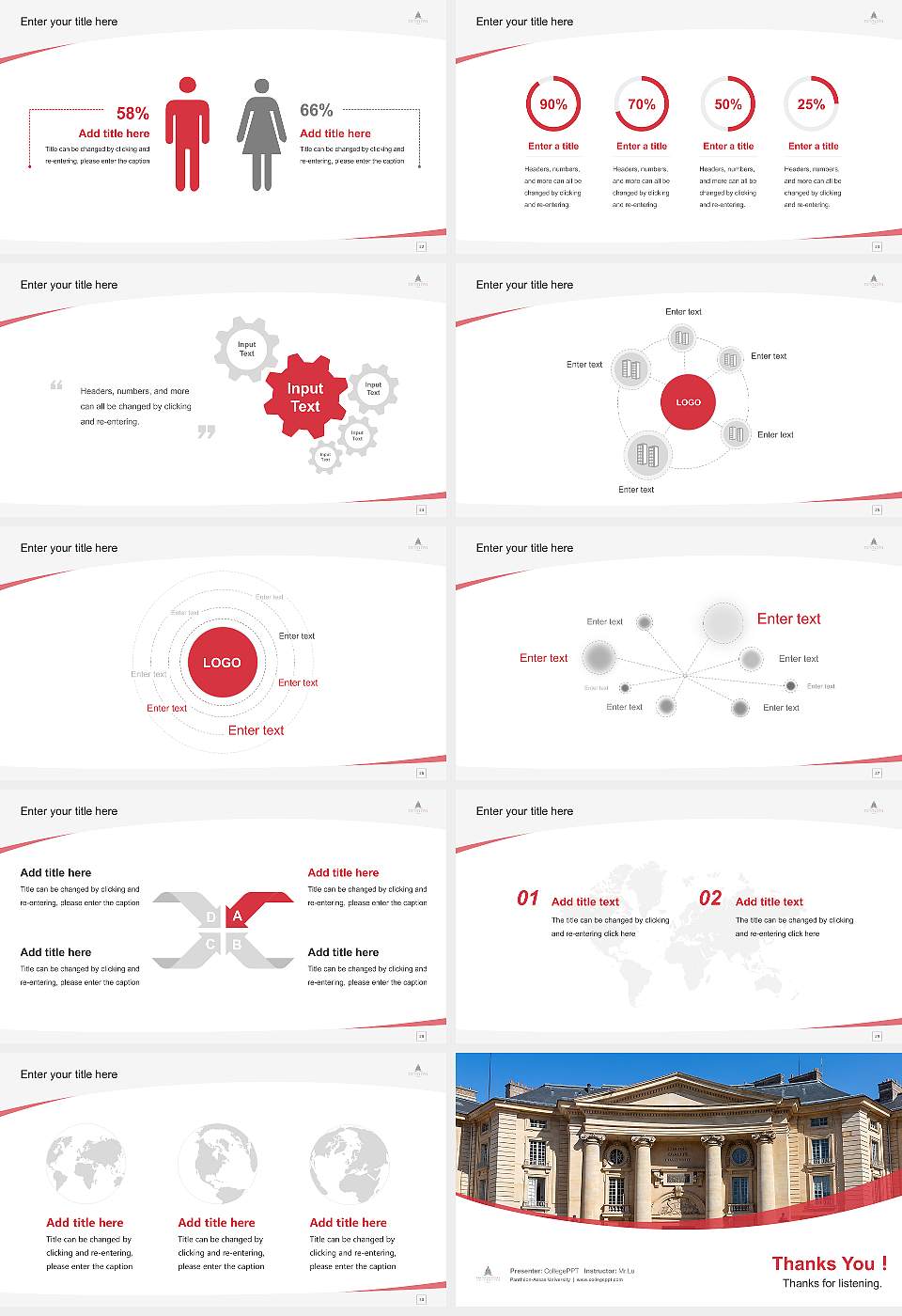 Panthéon-Assas University Course/Courseware Creation PPT Template16:9 ratio PPT effect preview image4