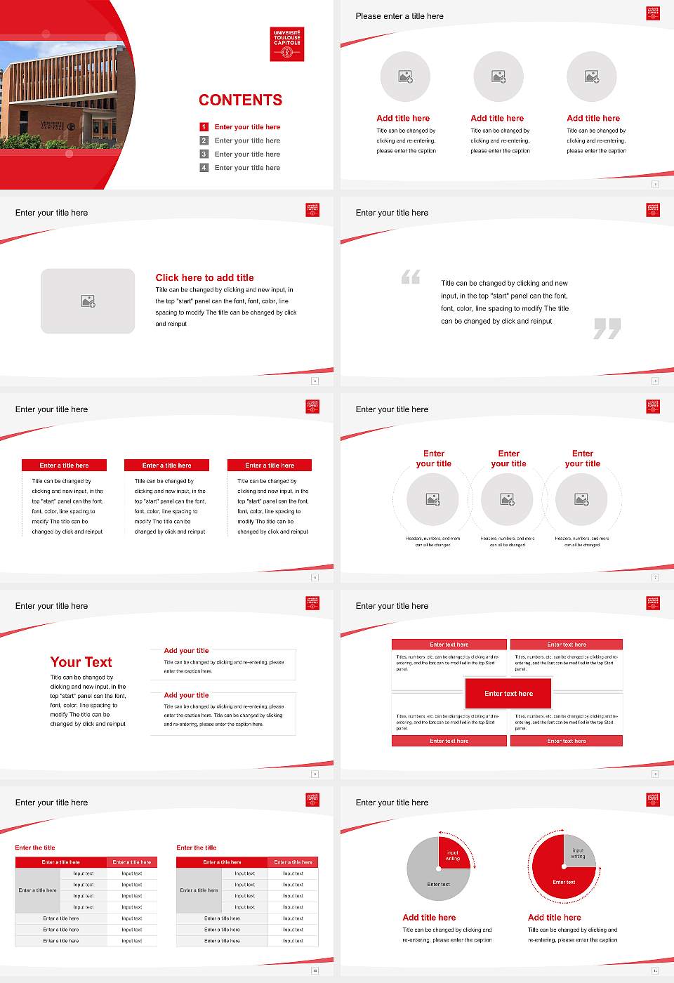 Toulouse 1 Capitole University Course/Courseware Creation PPT Template16:9 ratio PPT effect preview image2