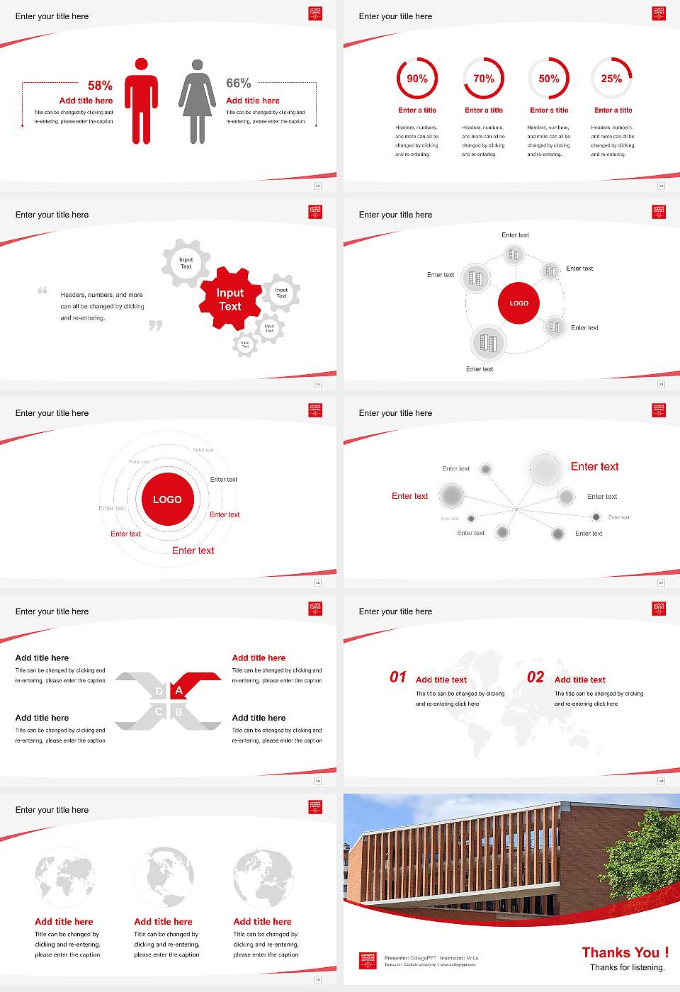 Toulouse 1 Capitole University Course/Courseware Creation PPT Template16:9 ratio PPT effect preview image4