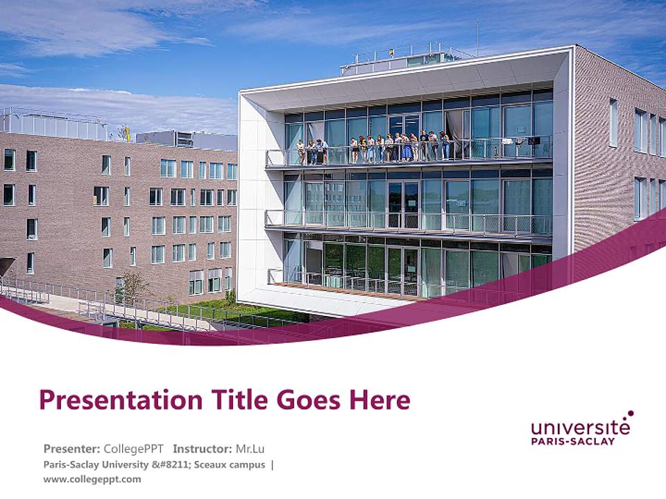 Paris-Saclay University – Sceaux campus Course/Courseware Creation PPT Template4:3 ratio PPT effect preview image5