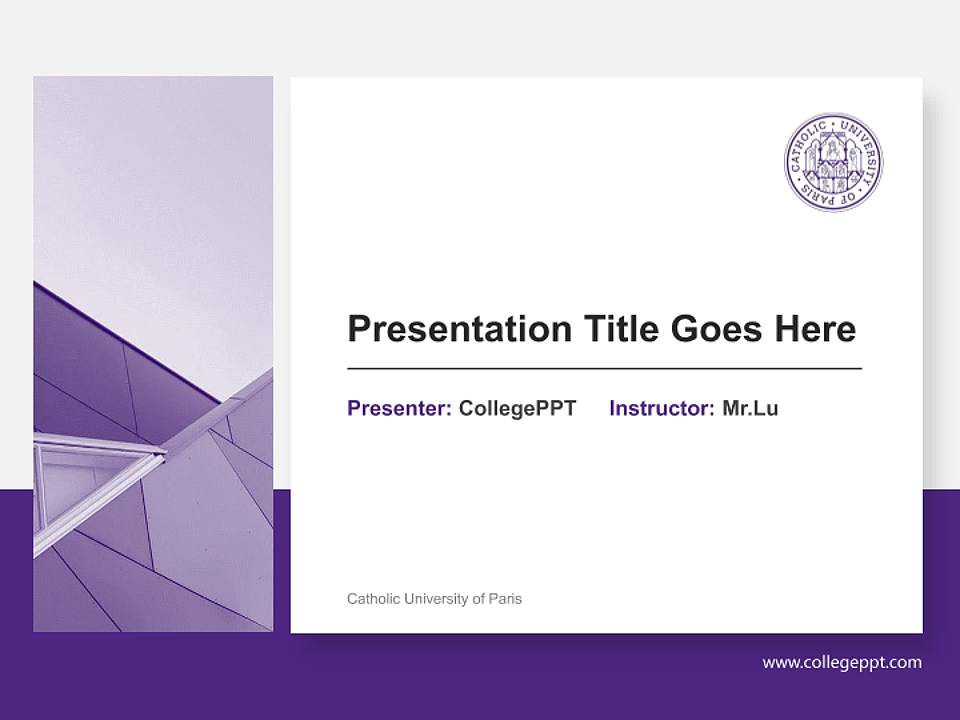Catholic University of Paris General PPT Template4:3 ratio PPT effect preview image6