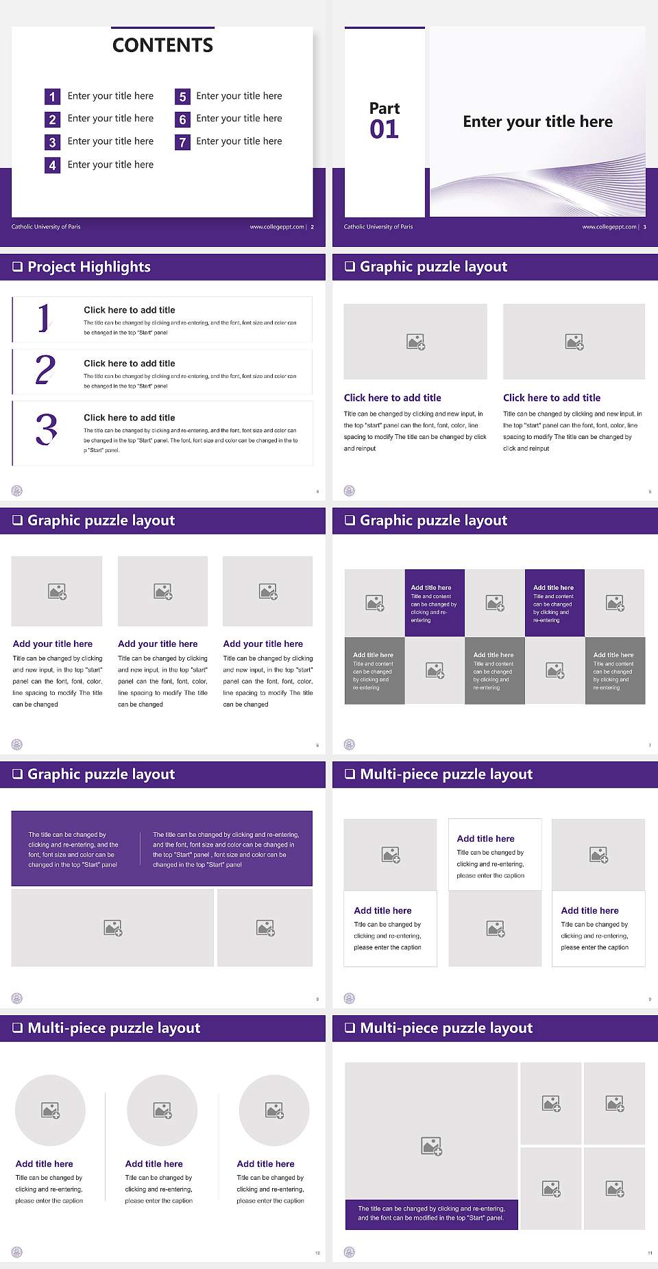 Catholic University of Paris General PPT Template4:3 ratio PPT effect preview image2