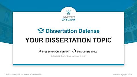 Côte d’Azur University Graduation Thesis Defense PPT Template