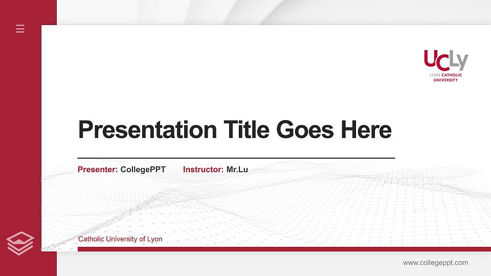 Catholic University of Lyon Thesis Proposal/Graduation Defense PPT Template16:9 ratio PPT effect preview image