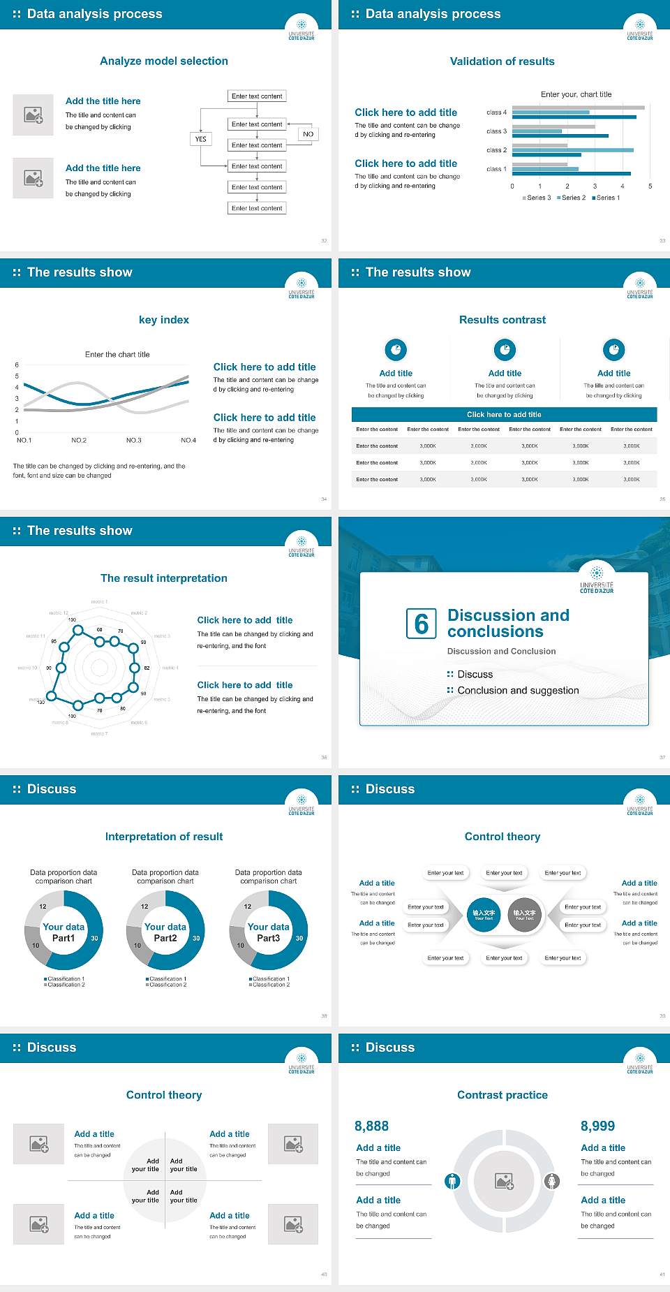 Côte d’Azur University Graduation Thesis Defense PPT Template4:3 ratio PPT effect preview image5