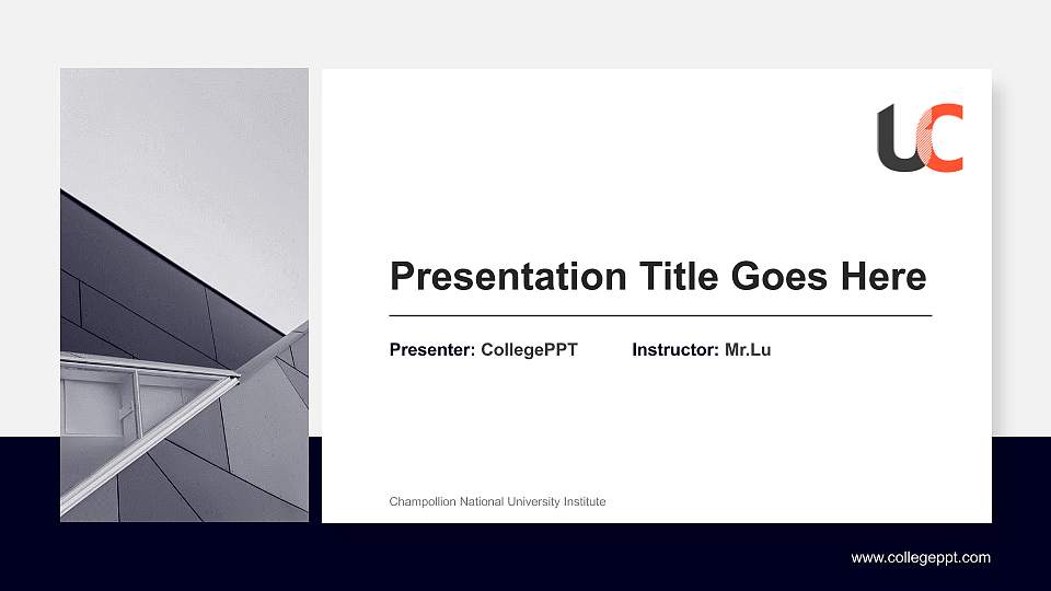 Champollion National University Institute General PPT Template16:9 ratio PPT effect preview image