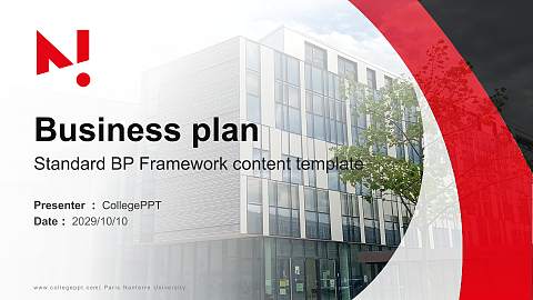 Paris Nanterre University Competition/Entrepreneurship Contest PPT Template