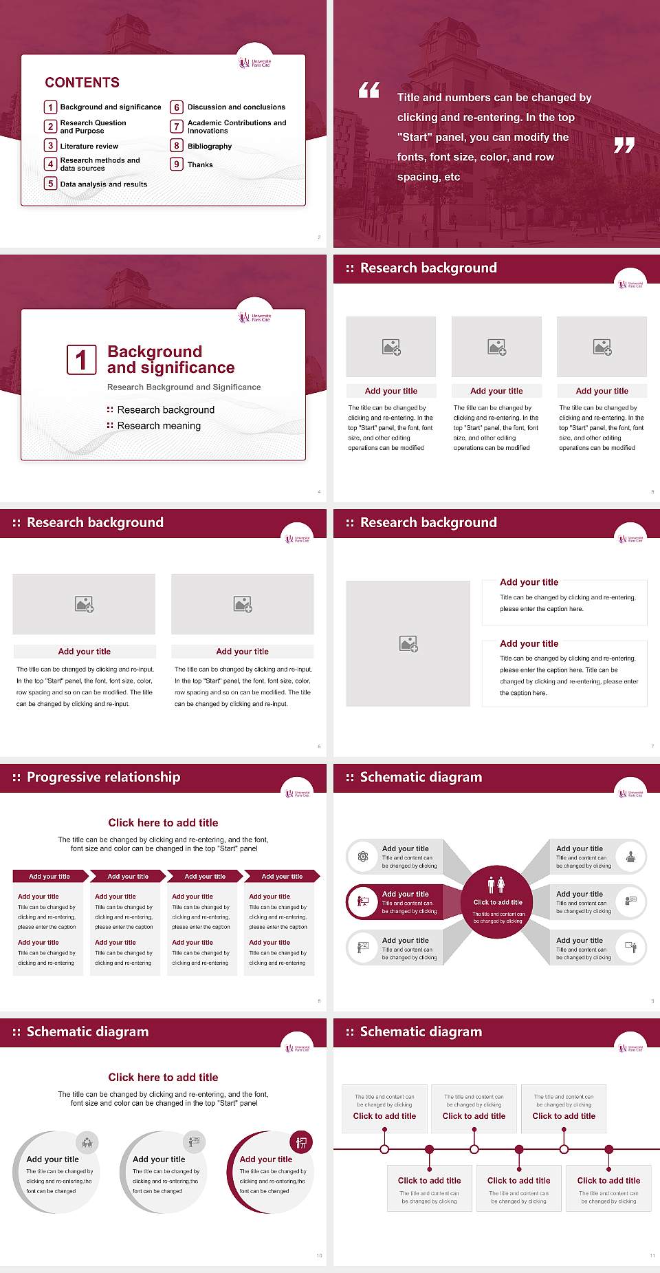 Paris Cité University Graduation Thesis Defense PPT Template4:3 ratio PPT effect preview image2