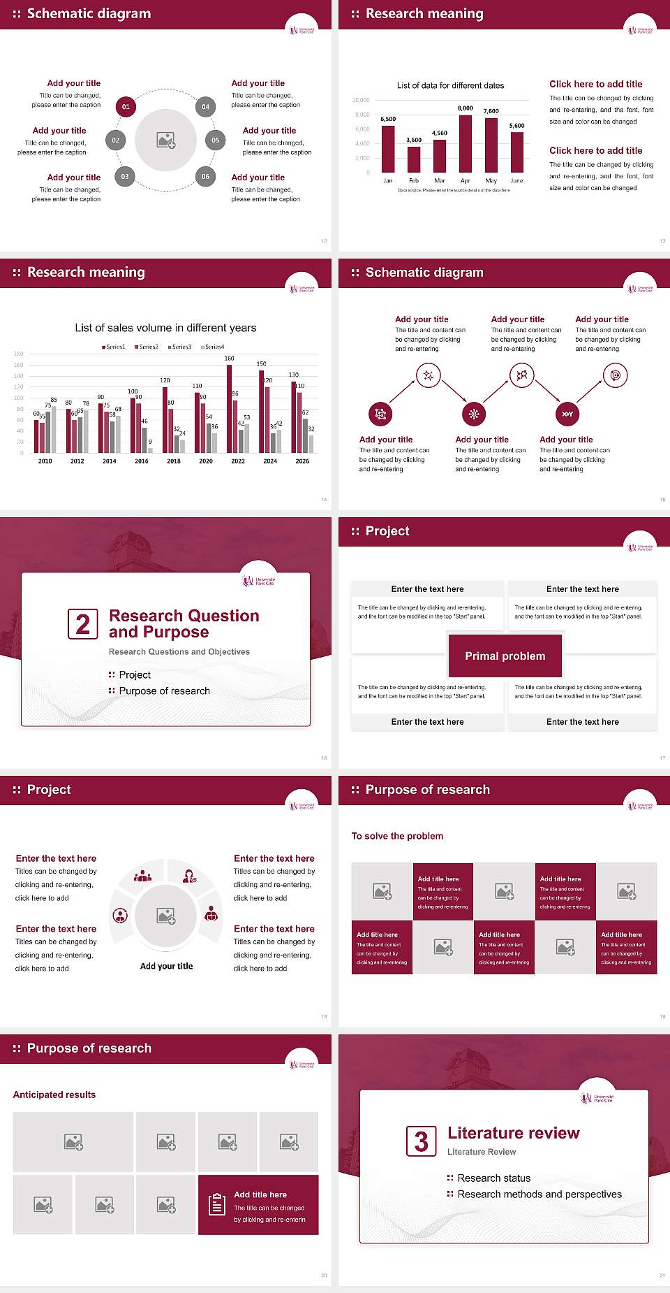 Paris Cité University Graduation Thesis Defense PPT Template4:3 ratio PPT effect preview image3