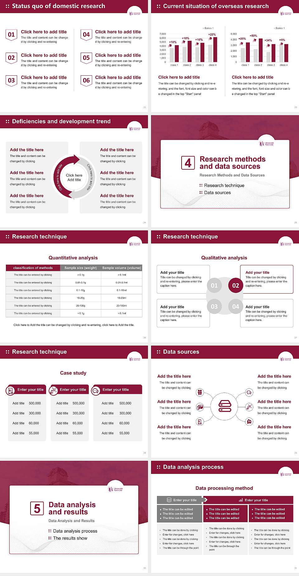 Paris Cité University Graduation Thesis Defense PPT Template4:3 ratio PPT effect preview image4