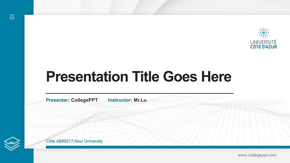 Côte d’Azur University Thesis Proposal/Graduation Defense PPT Template16:9 ratio PPT effect preview image