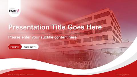 Paris 8 University Vincennes-Saint-Denis Lecture Sharing and Networking Event PPT Template