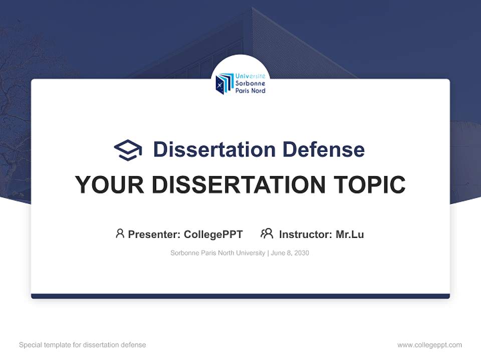 Sorbonne Paris North University Graduation Thesis Defense PPT Template4:3 ratio PPT effect preview image7