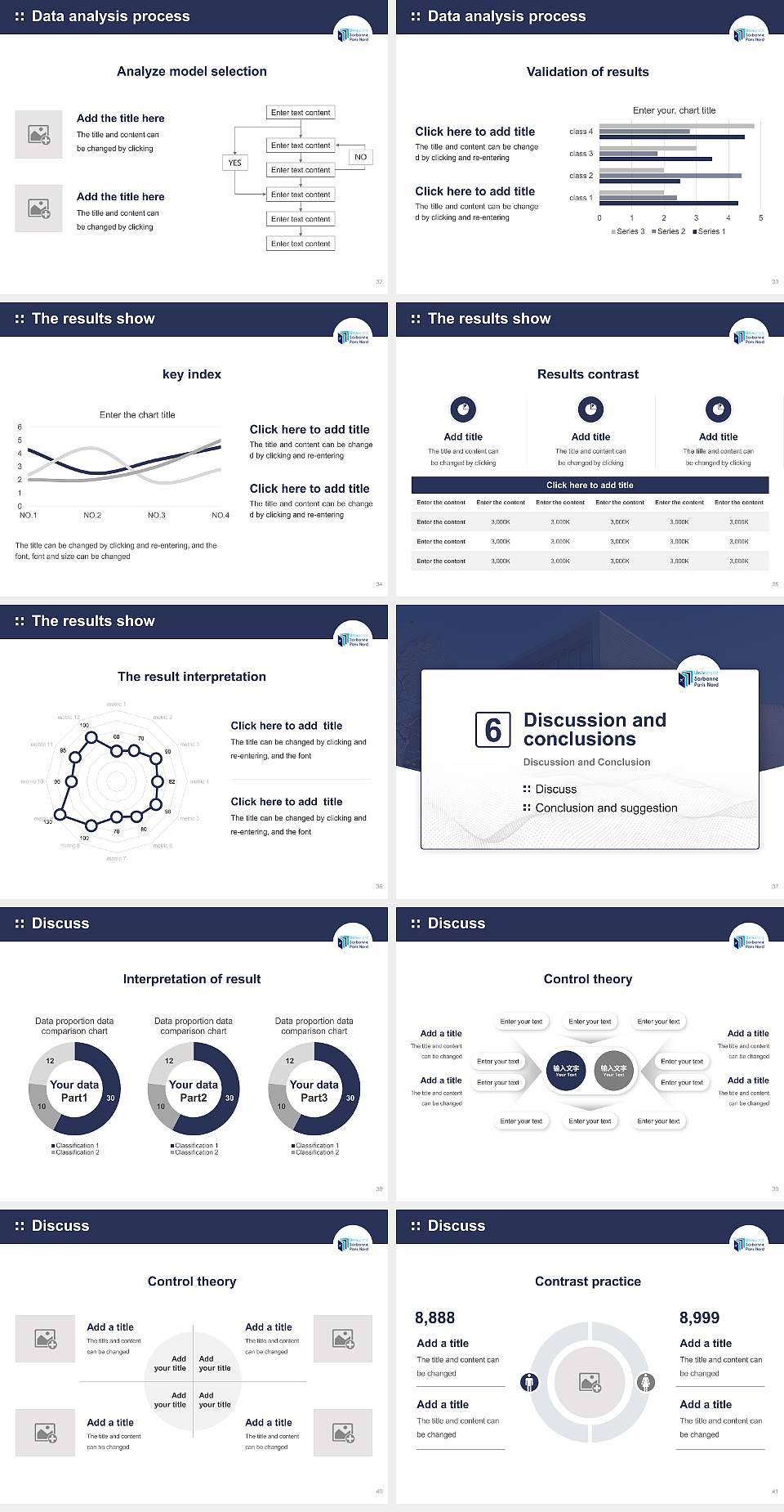 Sorbonne Paris North University Graduation Thesis Defense PPT Template4:3 ratio PPT effect preview image5